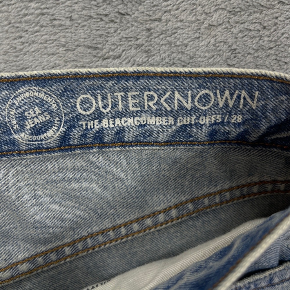 Outerknown Jean Shorts Womens 28 Blue The Beachcomber Cut-Offs Sea Denim Organic - Picture 4 of 11
